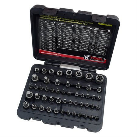 K-TOOL INTERNATIONAL 52 Pc. Master Torx Socket Set KTI20852